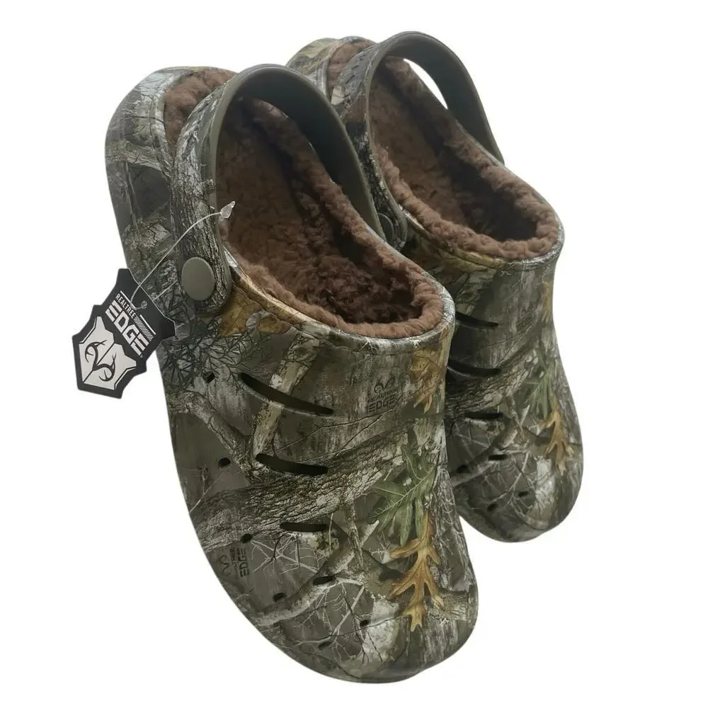 REAL TREE CLOGS SHERPA LINE‎ SHOES CAMOUFLAGE SZ 8 RUGGED SHARK HUNTING ARMY OAK